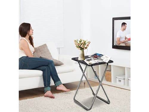 Vouwbare Bijzettafel Set van 2 voor Woonkamer, Balkon en Tuin