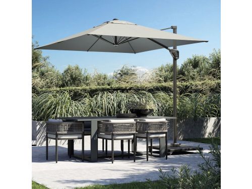Voyager T1 zweefparasol 250x250 cm sandstone Ivory met zandkleur 90kg