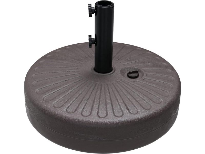 Vulbare Parasolvoet met 20lbs Capaciteit - Zwart Bruin, DIA20X4.7"