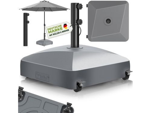 Vulbare Parasolvoet met Wielen en Remmen | Zwaar Parasol Gewicht