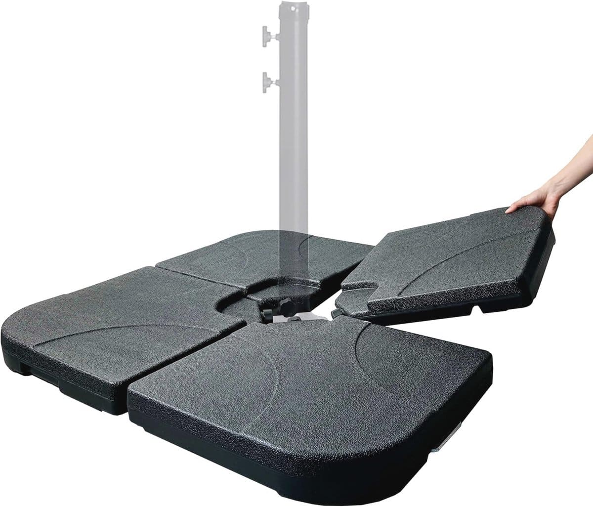 vulbare parasolvoet voor parasol met kruisvoet 4 delige verzwaringsplaten voor