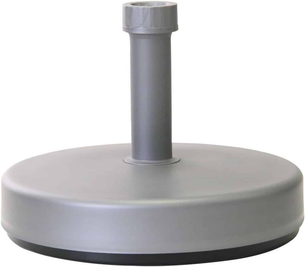 vulbare parasolvoet zilvergrijs stijlvol en zwaar voor terras en