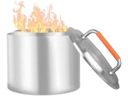 Vuurkorfdeksel 49,5 cm hittebestendig roestvrij staal voor buiten gebruik