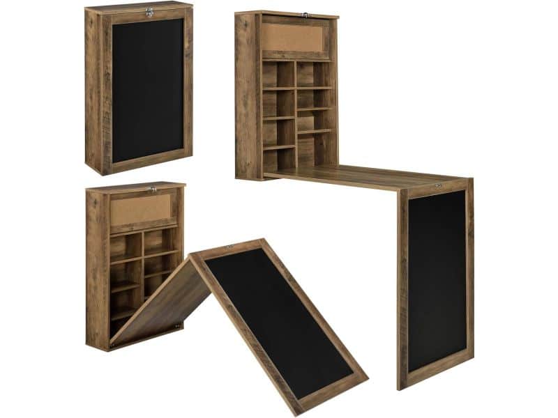 Wandmontage Klaptafel Eettafel met Krijtbord - Houten Uittrektafel voor Kleine
