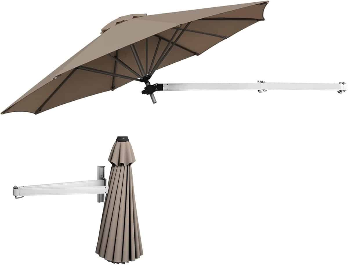 wandscherm hoek verstelbaar zweefparasol balkon buiten schaduw creëren