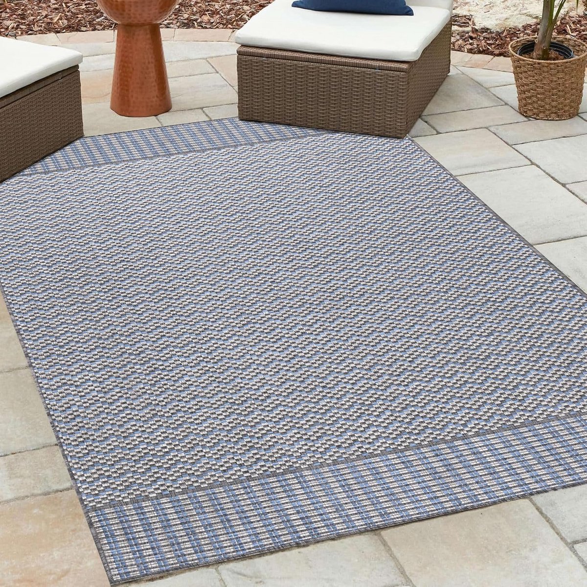 waterdicht buitenkleed 160×230 cm strepen grijs sijzenlook wasbaar