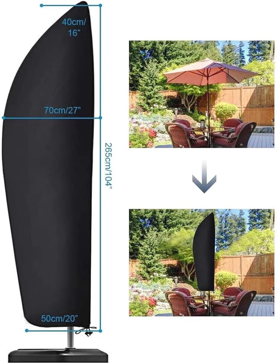 waterdichte en winddichte parasolhoes extra grote uv bestendige parasolbescherming (265