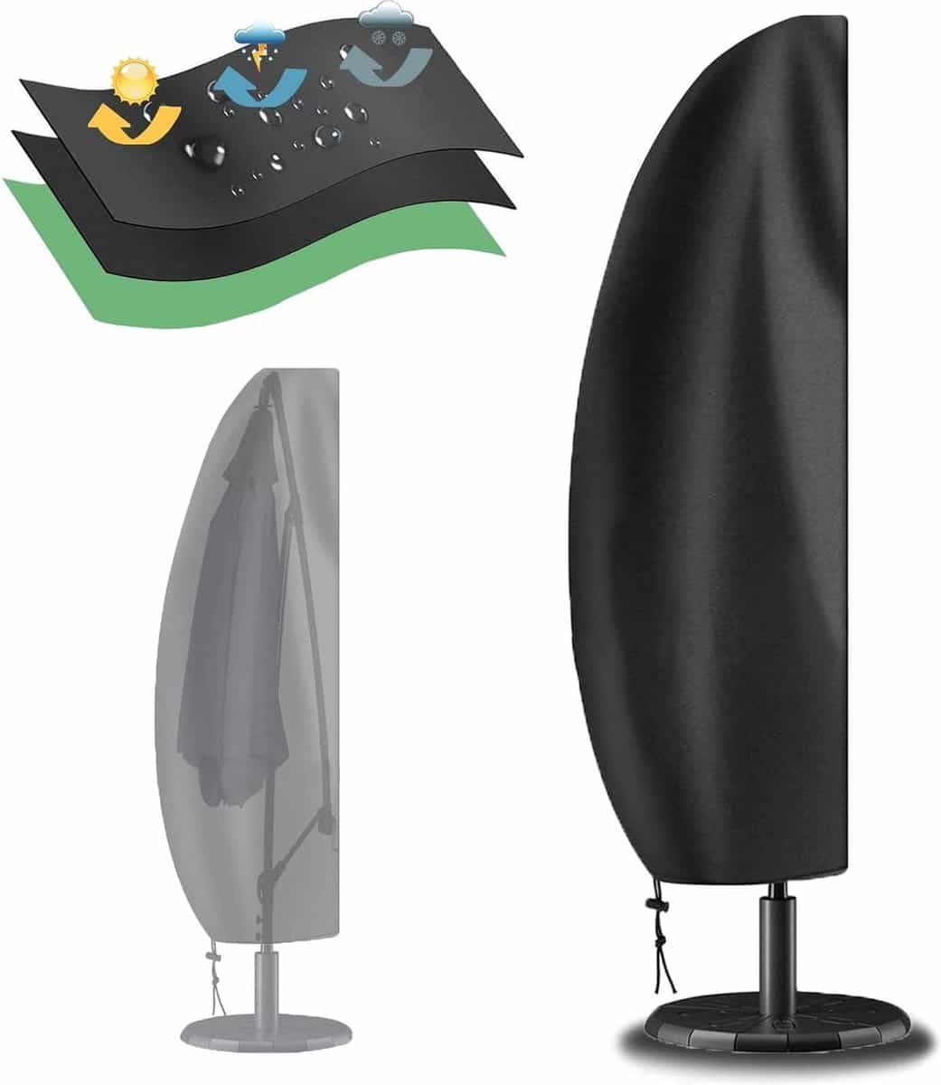 waterdichte grote vrijdragende parasolhoes met ritssluiting voor 2