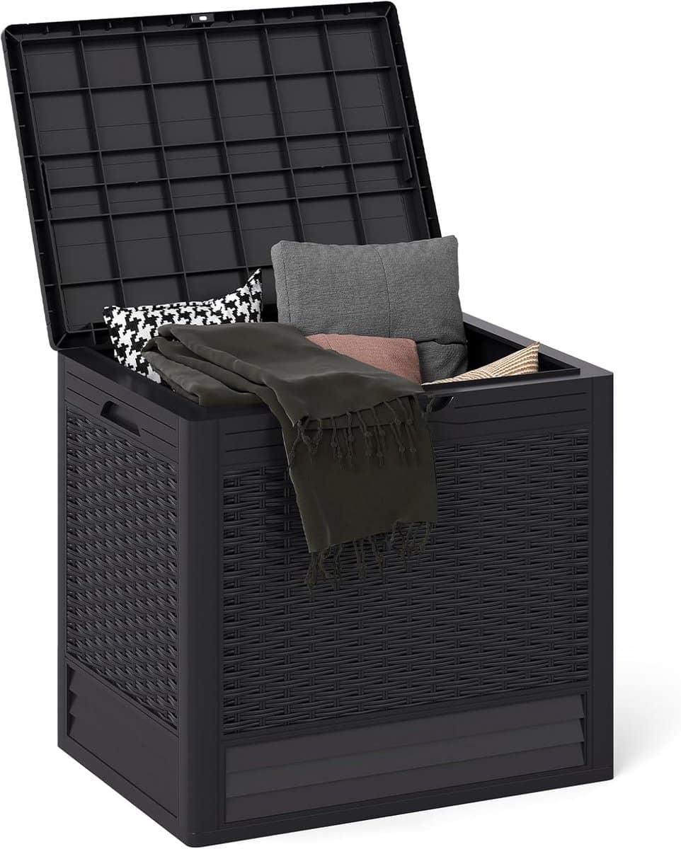 waterdichte opbergbox 96l voor buiten en terras sluitbaar opbergmeubel