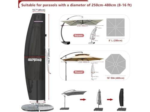 Waterdichte Parasolhoes - Bescherming voor Zweefparasol - 1 stuk