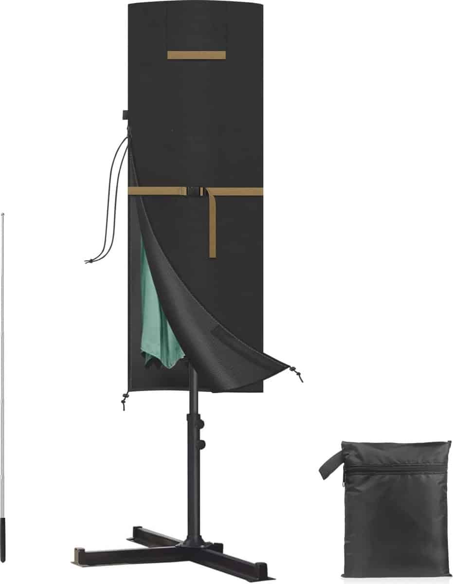 waterdichte parasolhoes met ritssluiting en telescopische stang dubbele bescherming