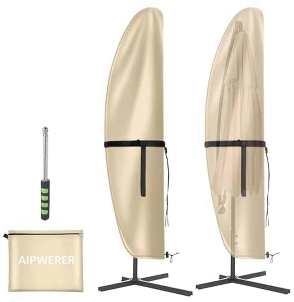 waterdichte parasolhoes met ritssluiting uv bestendig en ideaal voor