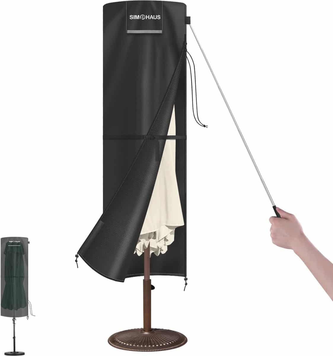 waterdichte parasolhoes met telescoopstang 420d oxford, ideaal voor buiten