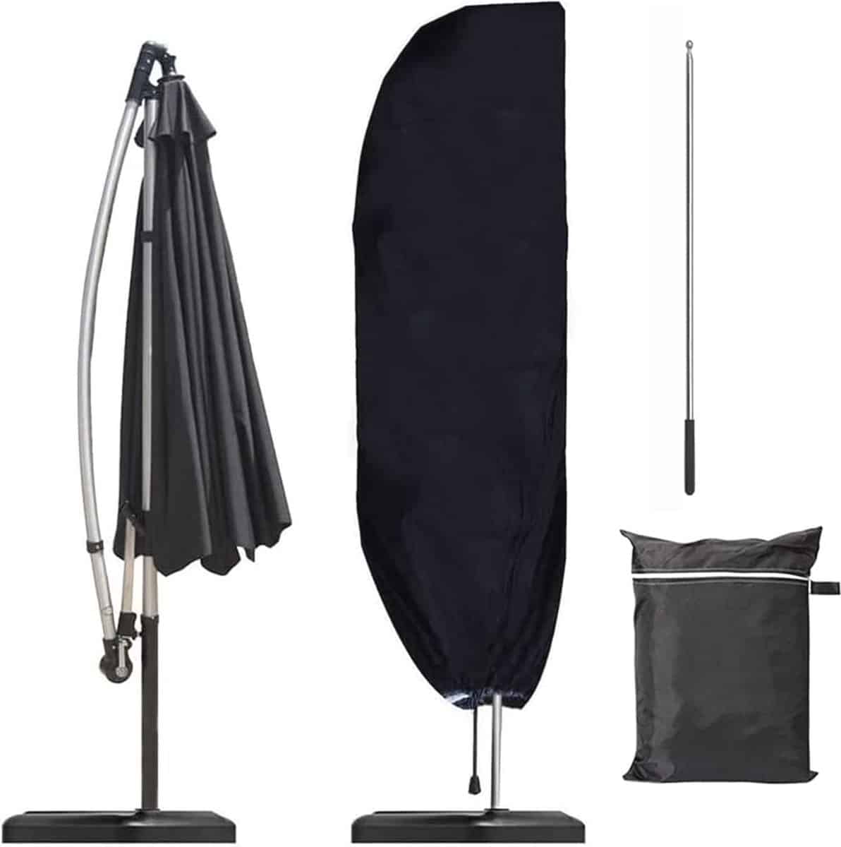 waterdichte parasolhoes met telescoopstang uv bestendig en stofdicht, ideaal voor