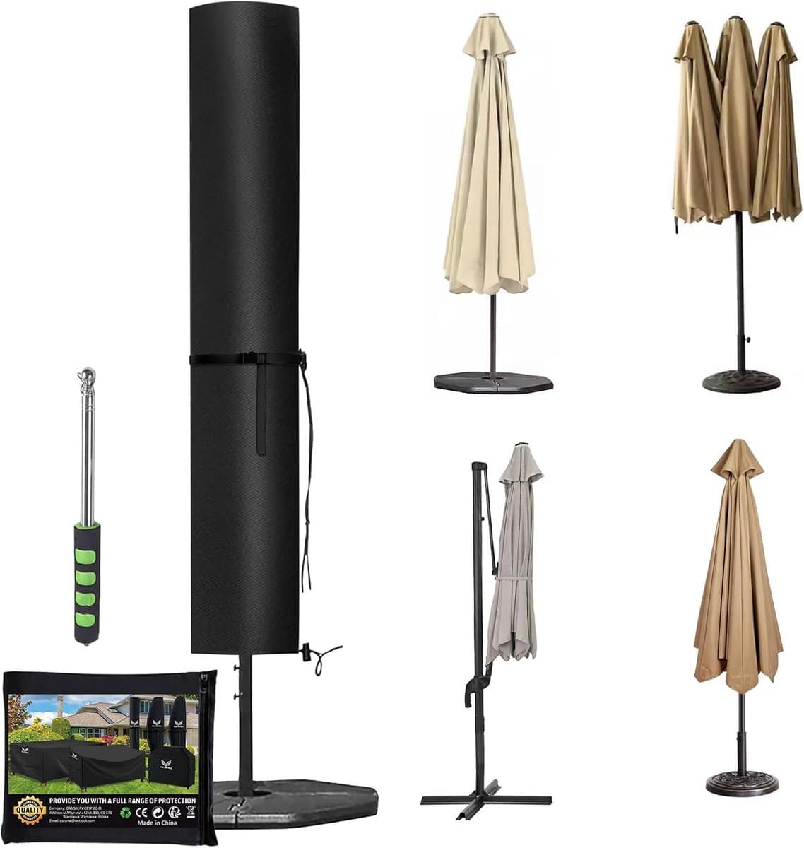 waterdichte parasolhoes met uv bescherming beschermhoezen voor tuinmeubilair van 420d