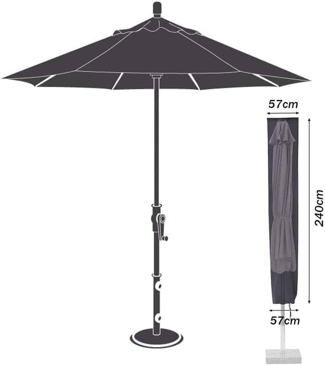 waterdichte parasolhoes stof extra grote uv bestendige beschermhoes voor cantilever