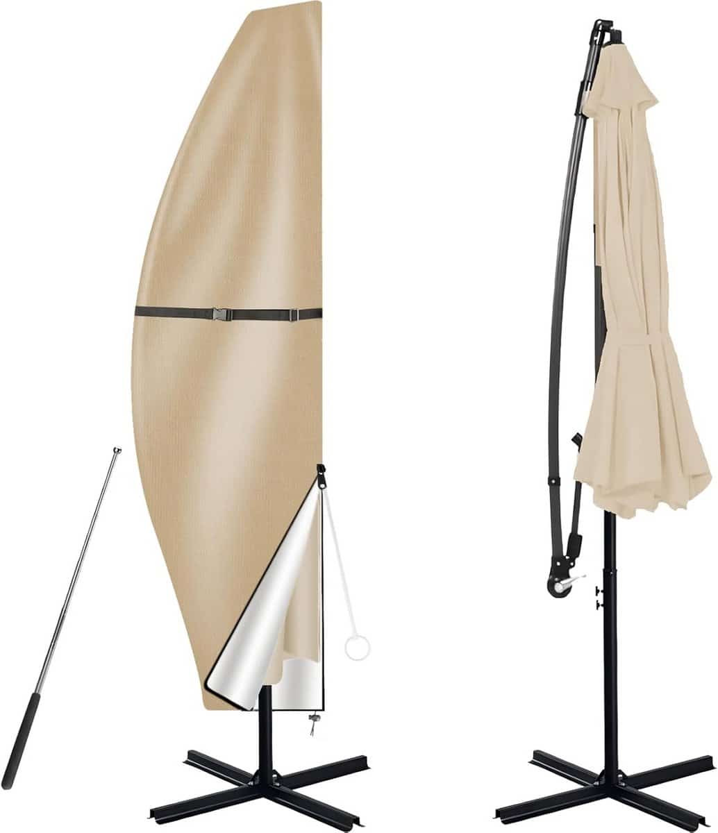 waterdichte parasolhoes voor 9′ 13′ offset terrasparasol anti uv oxford hoes