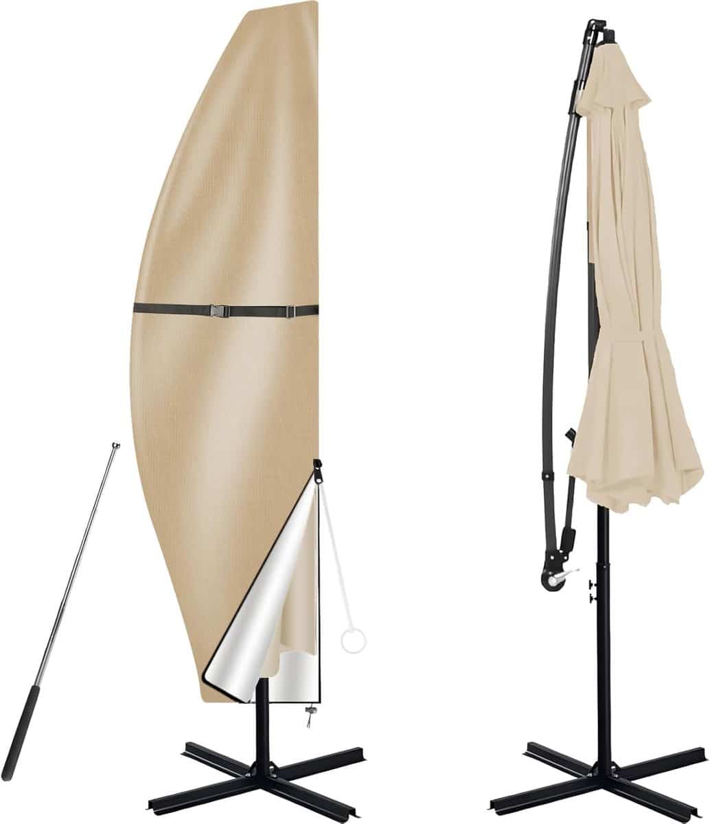 waterdichte parasolhoes voor 9′ 13′ offset terrasparasol anti uv oxford hoes