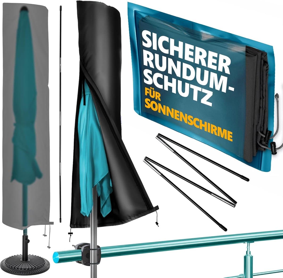 waterdichte parasolhoes voor ronde en rechthoekige parasols tot 3 meter