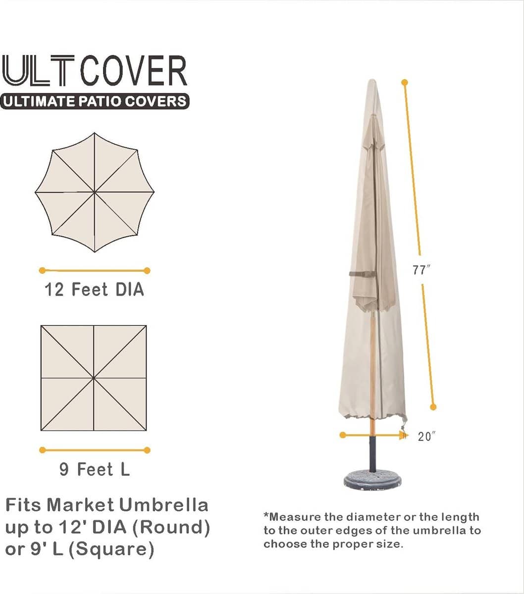 waterdichte parasolhoes voor terrasparasol geschikt voor marktparaplu tot 12