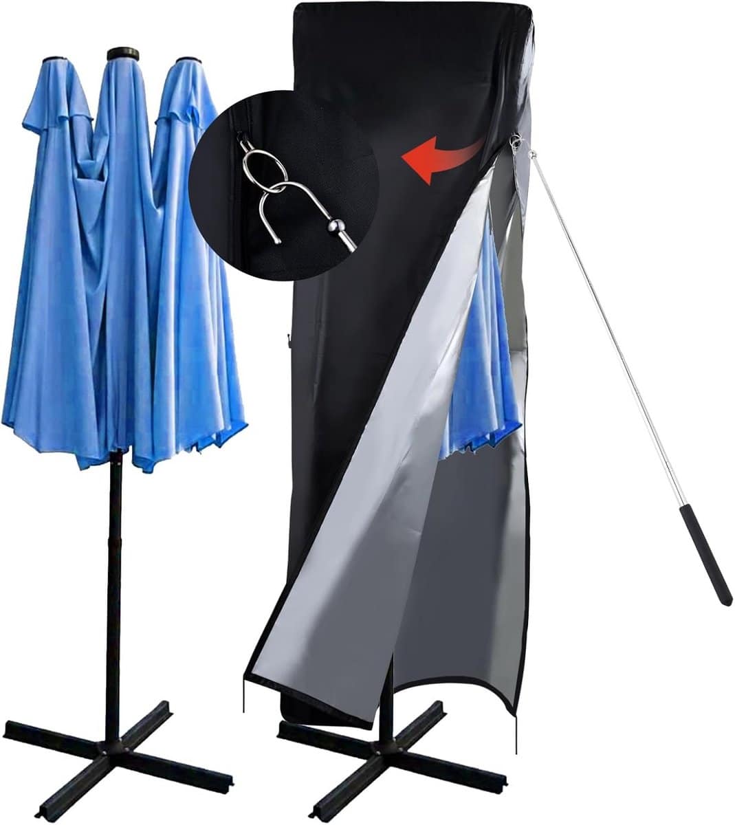 waterdichte parasolhoes voor tuin geschikt voor dubbelzijdige paraplu’s 13 15ft