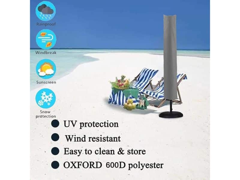 Waterdichte parasolhoes voor tuin, robuuste 600D Oxford-stof, 153 x 30