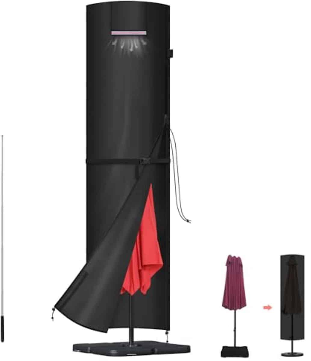 waterdichte parasolhoes voor tuinparasol Ø 3 4m beschermhoes met stang