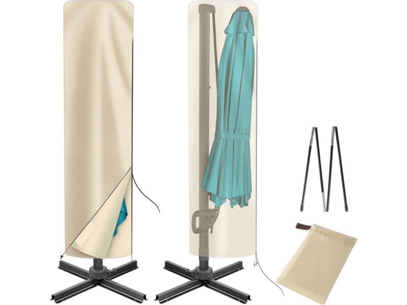 Waterdichte Parasolhoes voor Vrijdragende en Offset Terrasparasols (Beige)