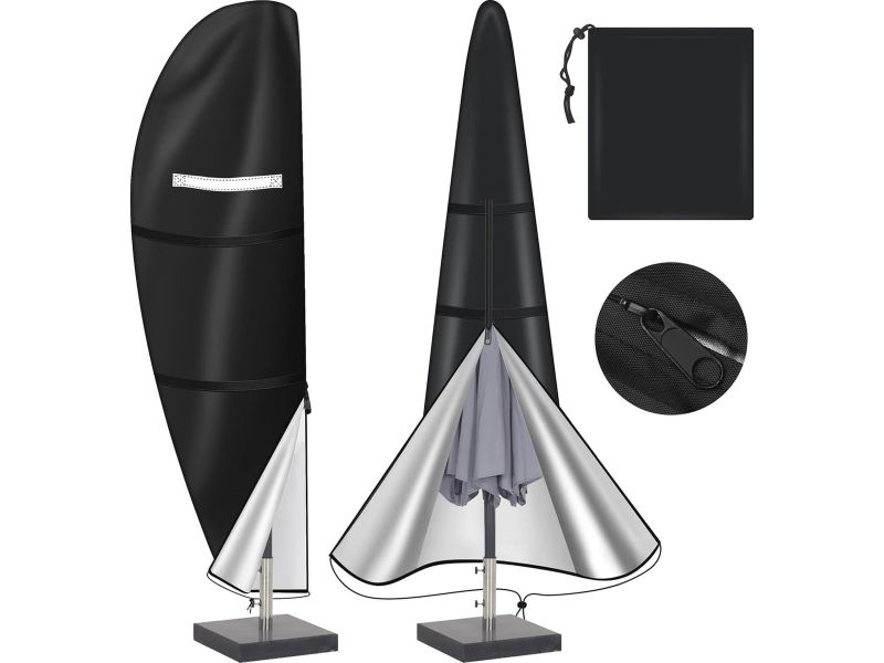 Waterdichte parasolhoes voor vrijdragende parasols, met ritssluiting en UV-bescherming