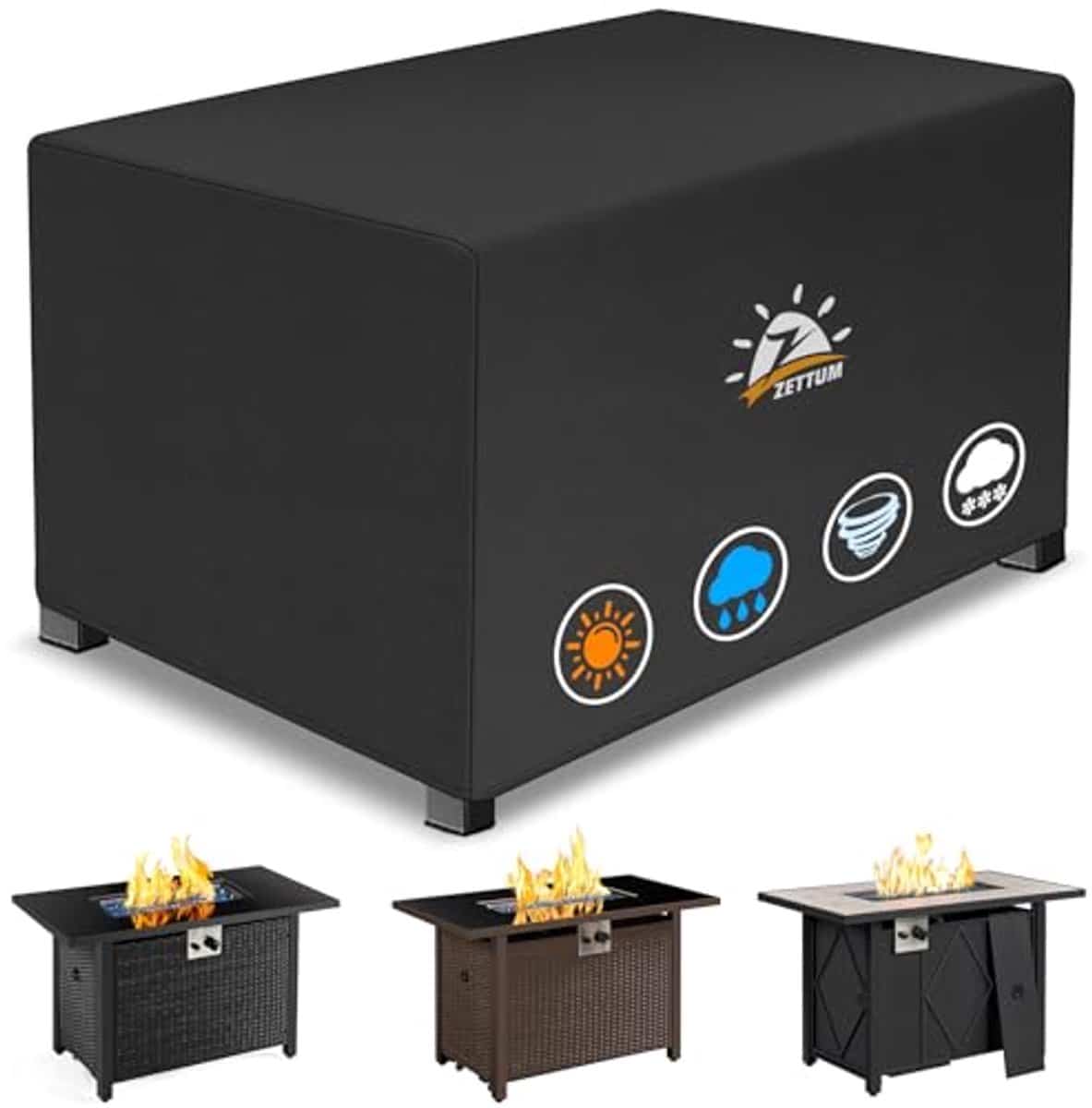 waterdichte rechthoekige vuurtafelhoes 117 cm