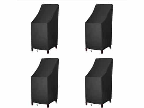 Waterdichte Terrasstoelhoes Hoge Rugleuning Stapelbaar - Duurzame 600D Oxford Buitenstoelhoezen