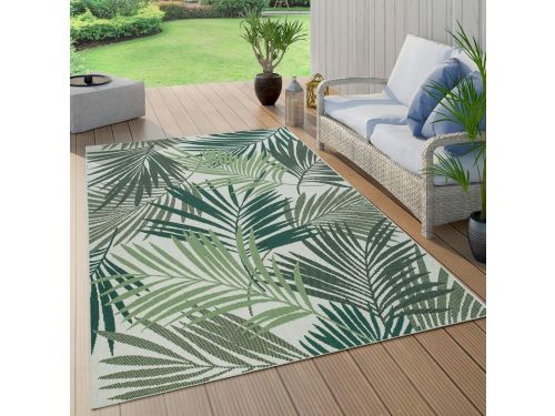 Weerbestendig Buitenkleed met Tropisch Palmbladpatroon voor Balkon en Terras