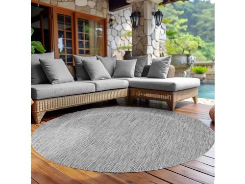 Weerbestendig Buitenkleed Rond Platteweven Sisallook voor Patio en Tuin