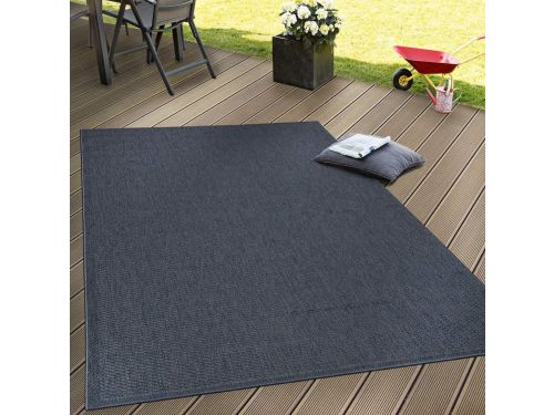 Weerbestendig Vlakgeweven Buitenkleed Navy Blauw 140x200cm Natuurlijke Look