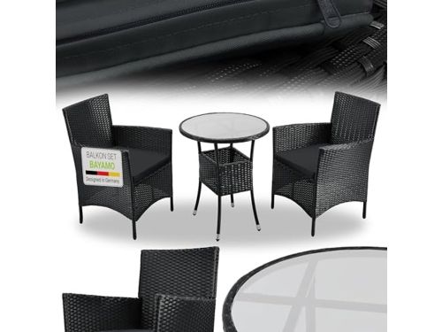 Weerbestendige balkonset voor 2 personen met tafel en stoelen in