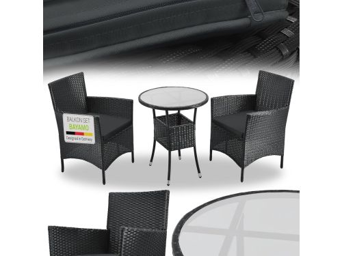Weerbestendige balkonset voor 2 personen met tafel en stoelen in