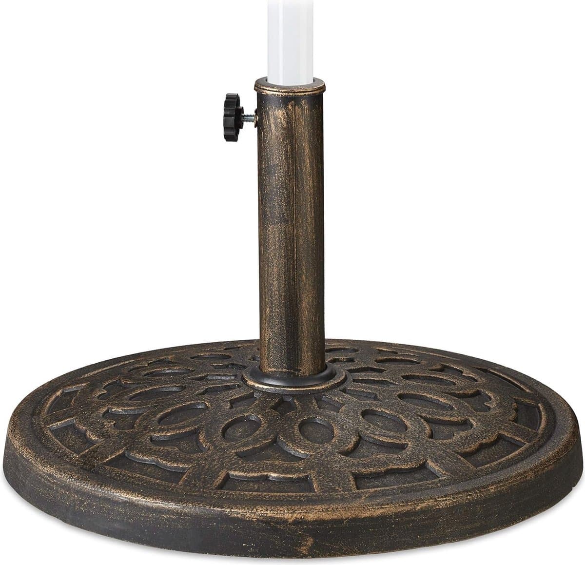 weerbestendige parasolvoet voor tuin en balkon, stabiele gietijzer look