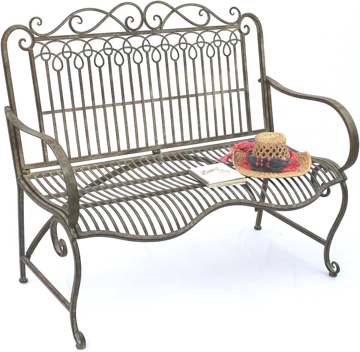 weerbestendige tuinbank metaal patina groen 110 cm 2 zits parkbank