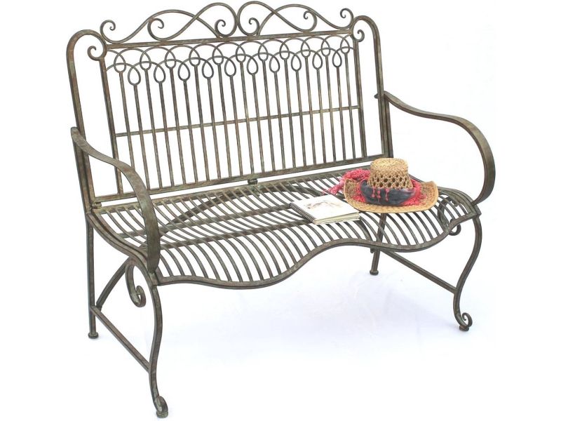 Weerbestendige Tuinbank Metaal Patina Groen 110 cm - 2-zits Parkbank