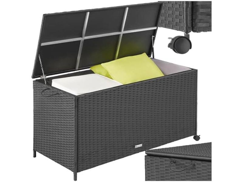 Weerbestendige Wicker Tuinbox met Deksel - Opbergbox voor Tuin