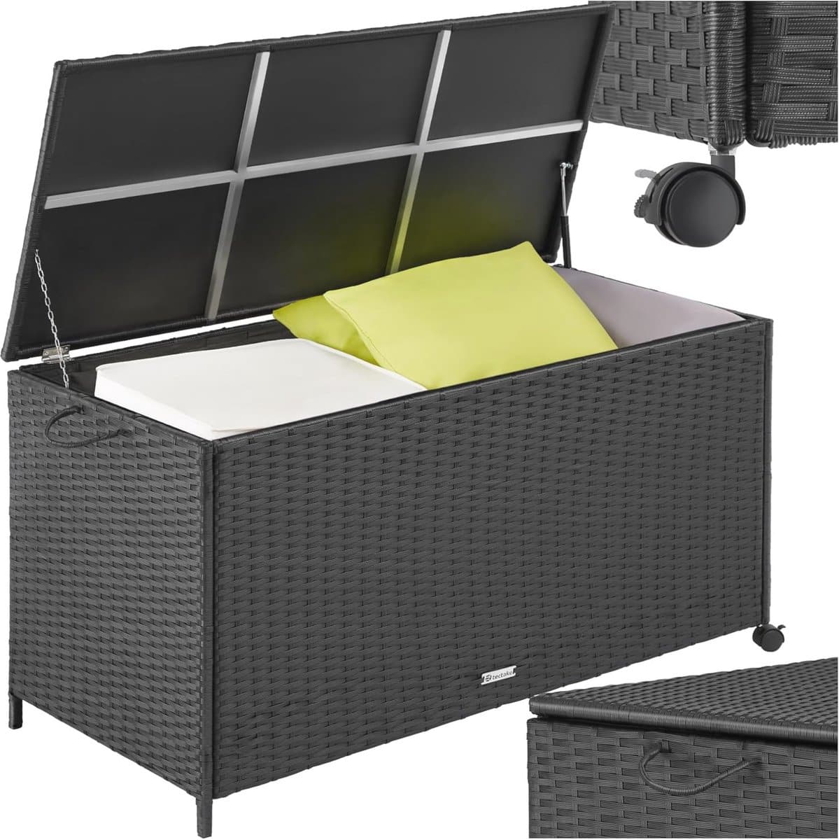 weerbestendige wicker tuinbox met deksel opbergbox voor tuin