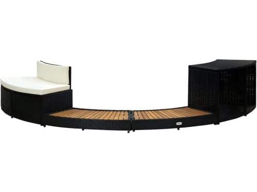 Whirlpool Omranding Polyrotan - Luxe Zwembadrand met Opbergruimte & Mini