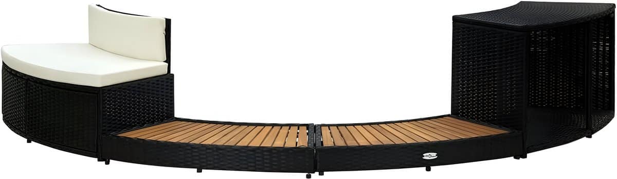 whirlpool omranding polyrotan luxe zwembadrand met opbergruimte & mini