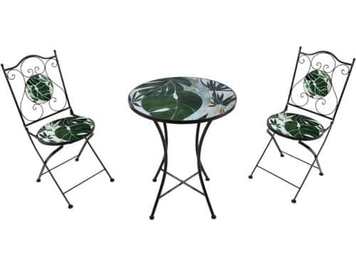 White-Label® Balkonset twee personen - Stoelen en tafel - Donkegroen