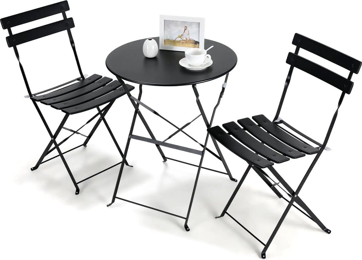 whoopr® bistroset 2 persoons tuintafel rond opvouwbaar