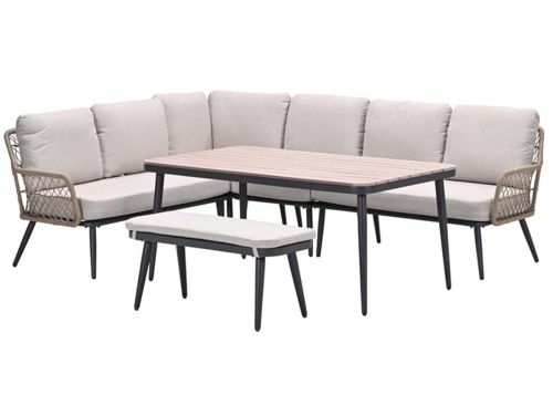 Wicker lounge-diningset Allasio - 9 persoons - Garden Impressions