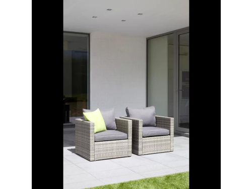Wicker lounge fauteuil - tuinstoel- Vinci - antraciet - inclusief
