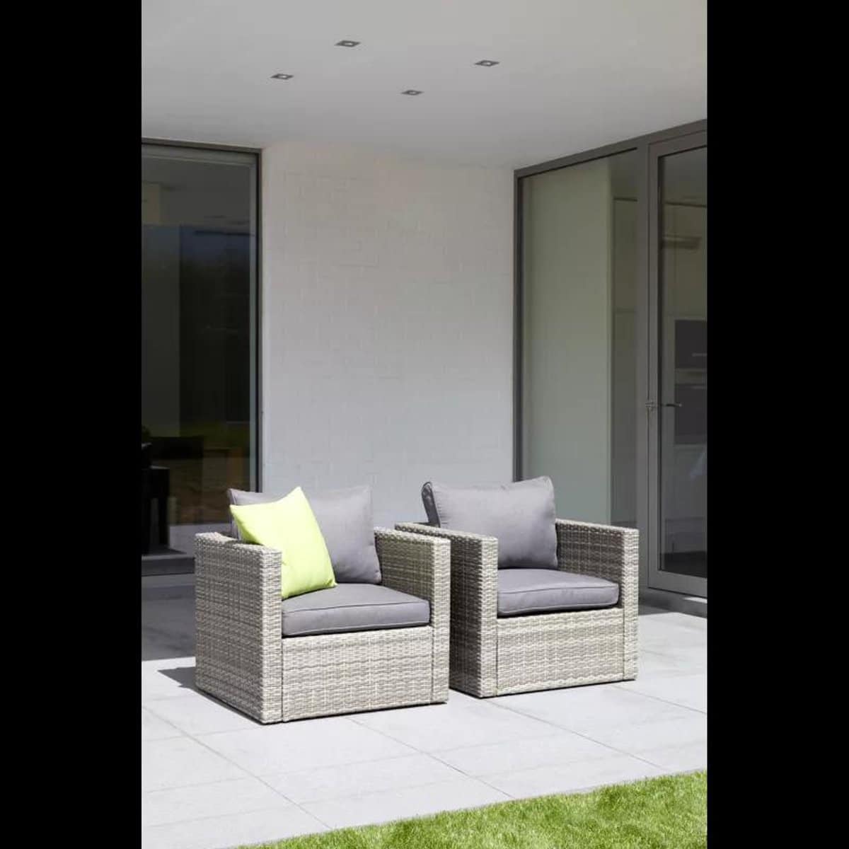 wicker lounge fauteuil tuinstoel vinci antraciet inclusief