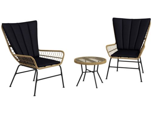 Wishdor - 3-Delige Rattan Bistroset - 2 Stoelen En Ronde