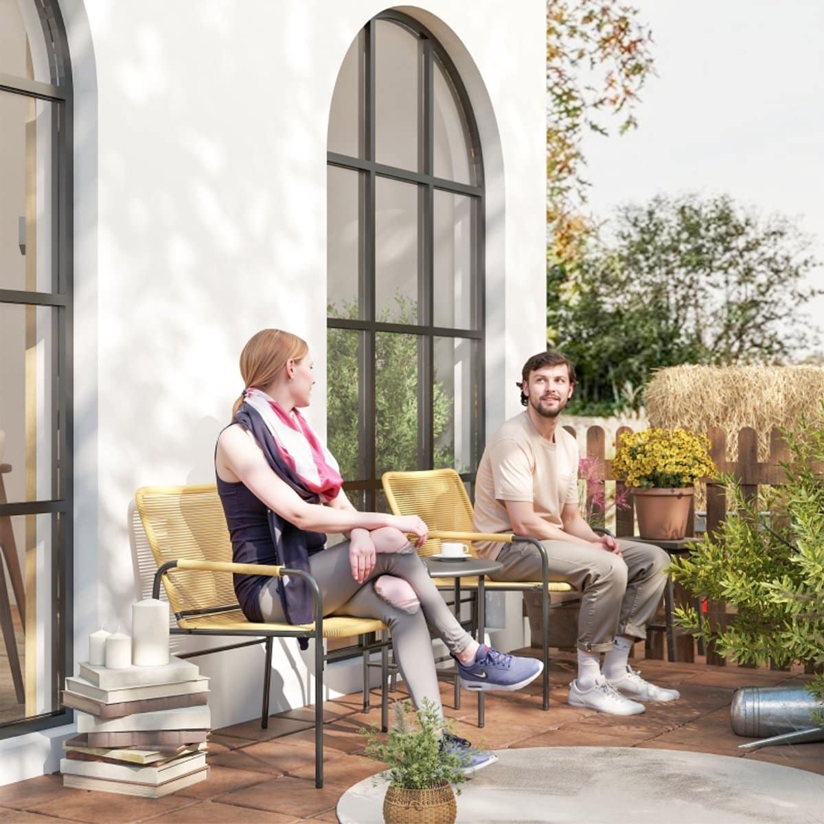 wishdor 3 delige rotan bistroset 2 tuinstoelen en ronde